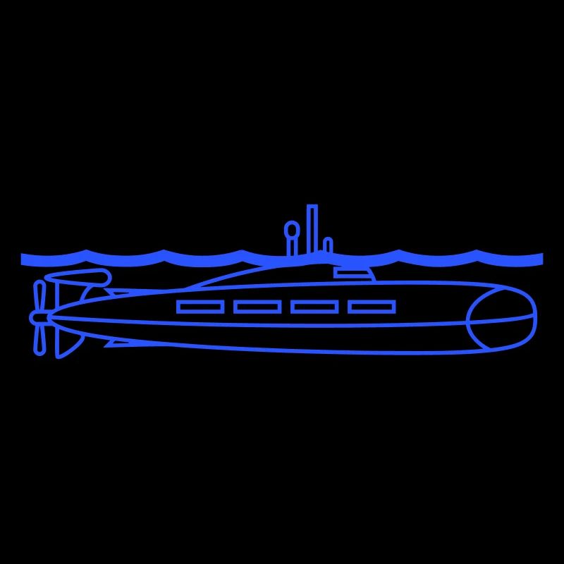 Submarine Water Surface Periscope Watching Dives