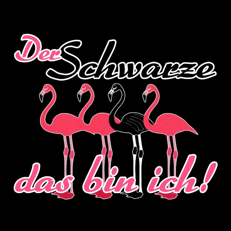 Schwarzer Flamingo, Fun, Tiere, Sprüche, Geschenk