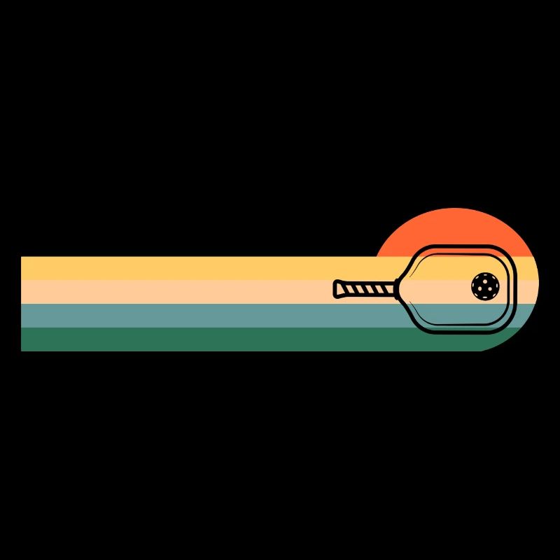 Pickleball Vintage Sunset Dink Pickleball Player