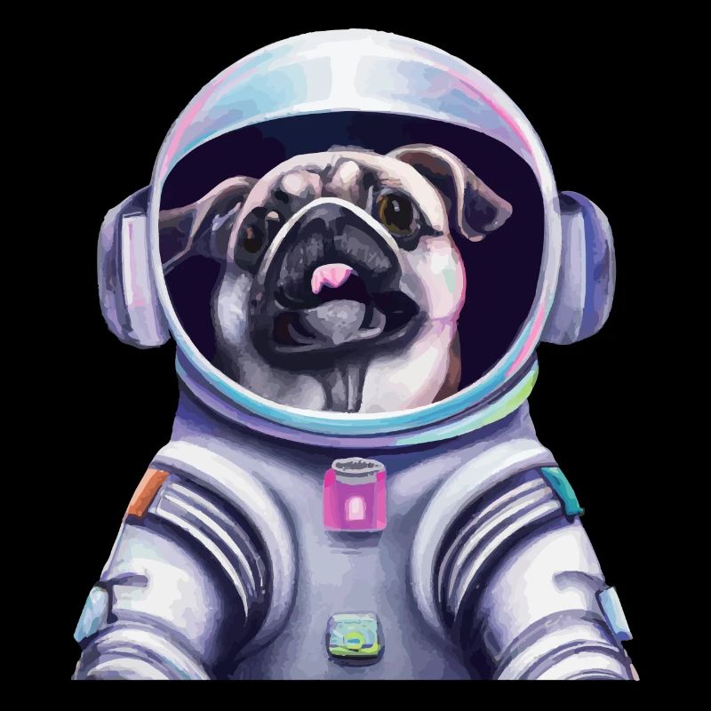 Chien carlin en combinaison spatiale Idée cadeau amusante