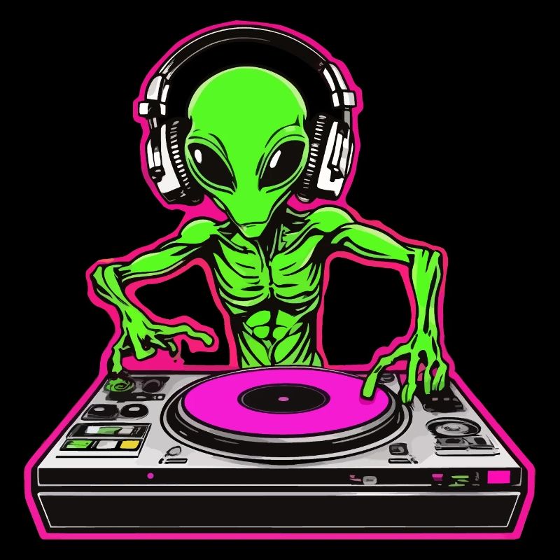 Incredibly cool: Neon Alien DJ for your party