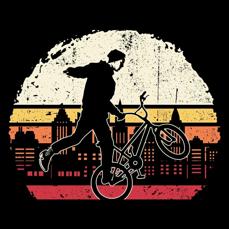 Sunset BMX Wheelie Silhouette