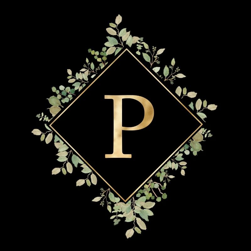 P Monogramme Couronne d’Eucalyptus