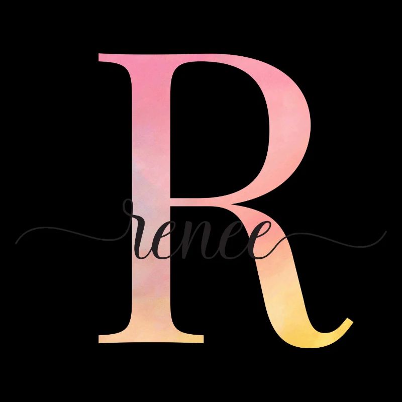 R | Monogramm | Name | Renee |Watercolor