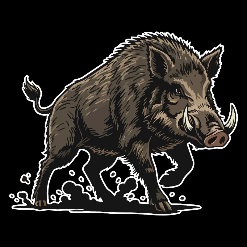 Wild Boar Charge Mascot Forest Wild Boar