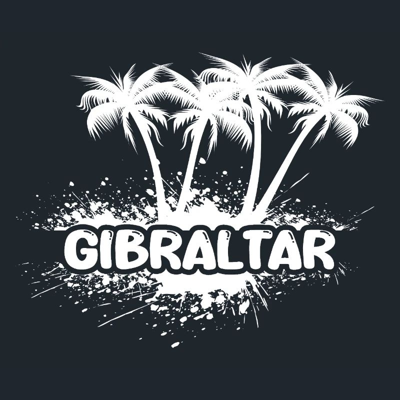 Gibraltar Palm Trees Splash Logo
