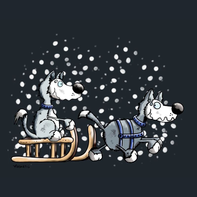 Schlittenhunde im Schnee