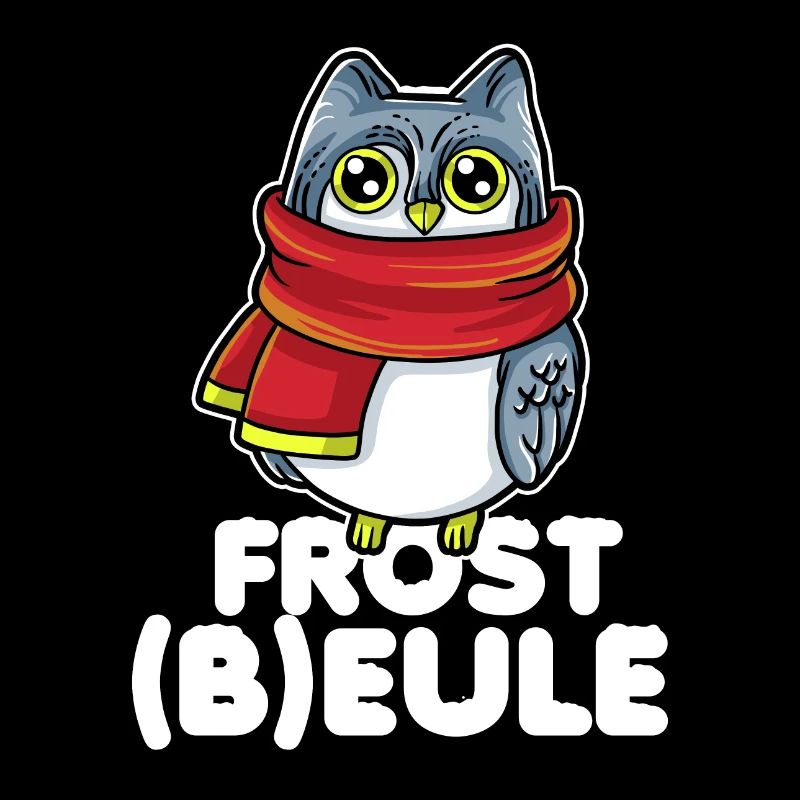 Frostbeule - Eule mit Schal und Mütze