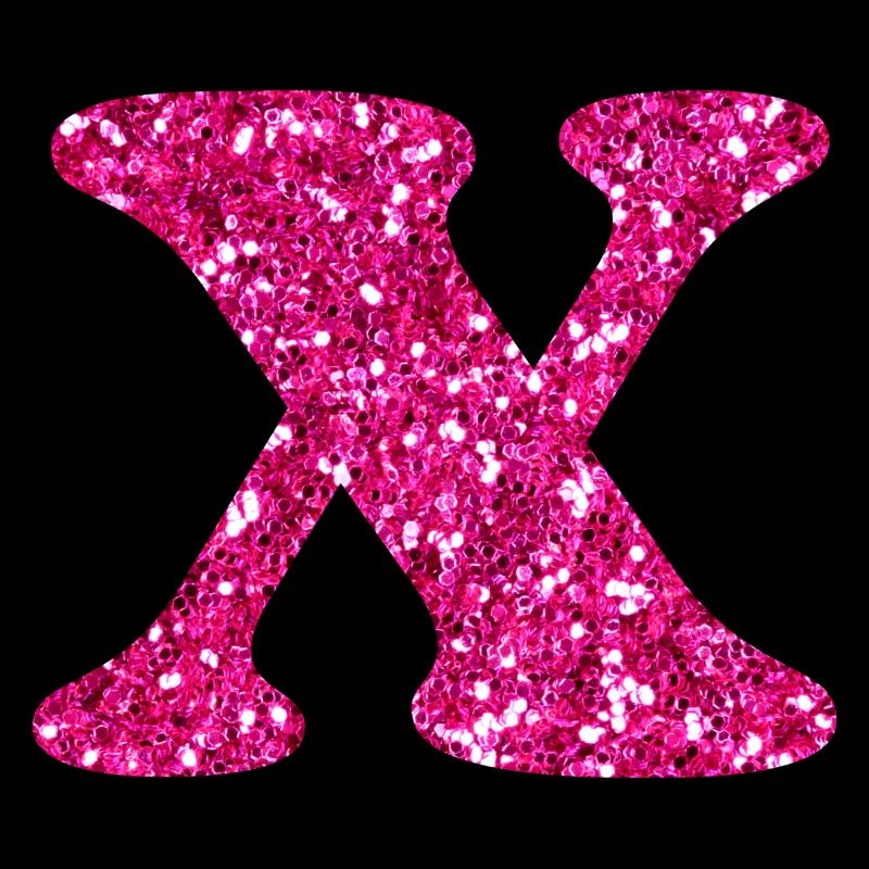 Lettre x rose pailleté