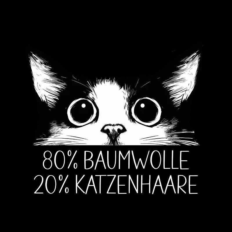 Chat 80% Coton 20% Poils de chat Drôle de dicton