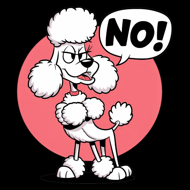 Caniche disant "Non !