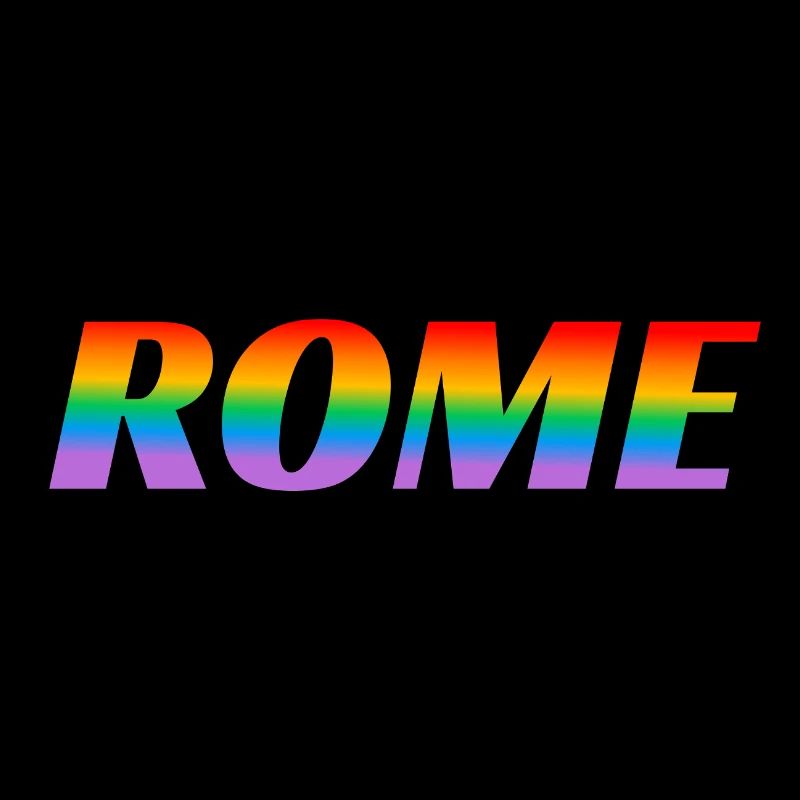 ROME ITALY GAY PRIDE rainbow text