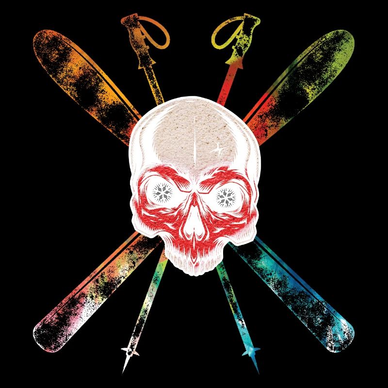 Ski skull skull skier shirt