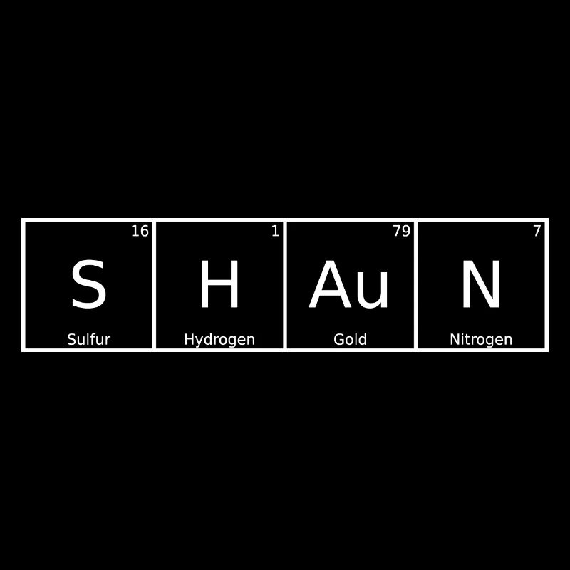 Shaun Name First Name Chemistry Periodic Table Elements