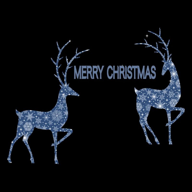 Couple de rennes bleus pour Noël