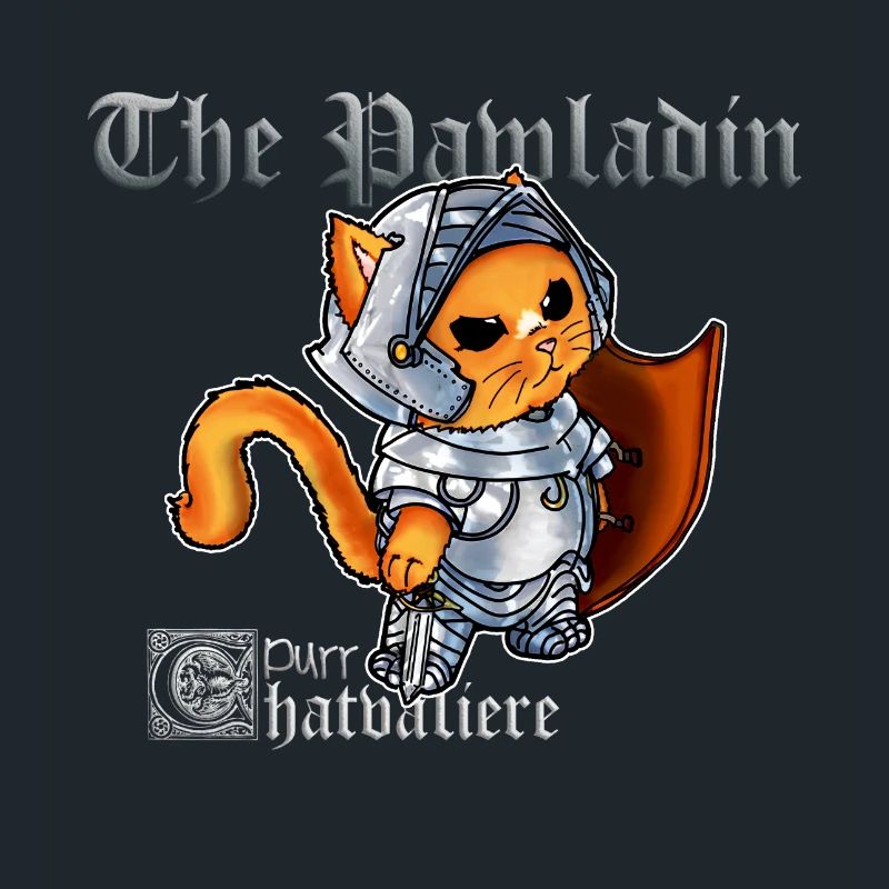 Mignon chat paladin chevalier avec épée