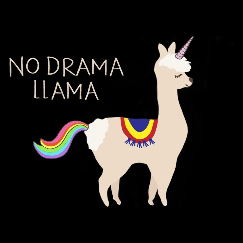 no drama Llama Einhorn Spruch