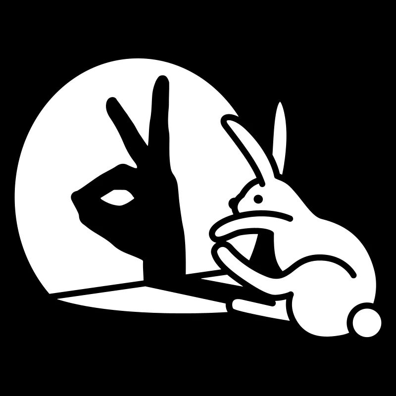 Drôle de lapin ombre marionnette à main lièvre pop art