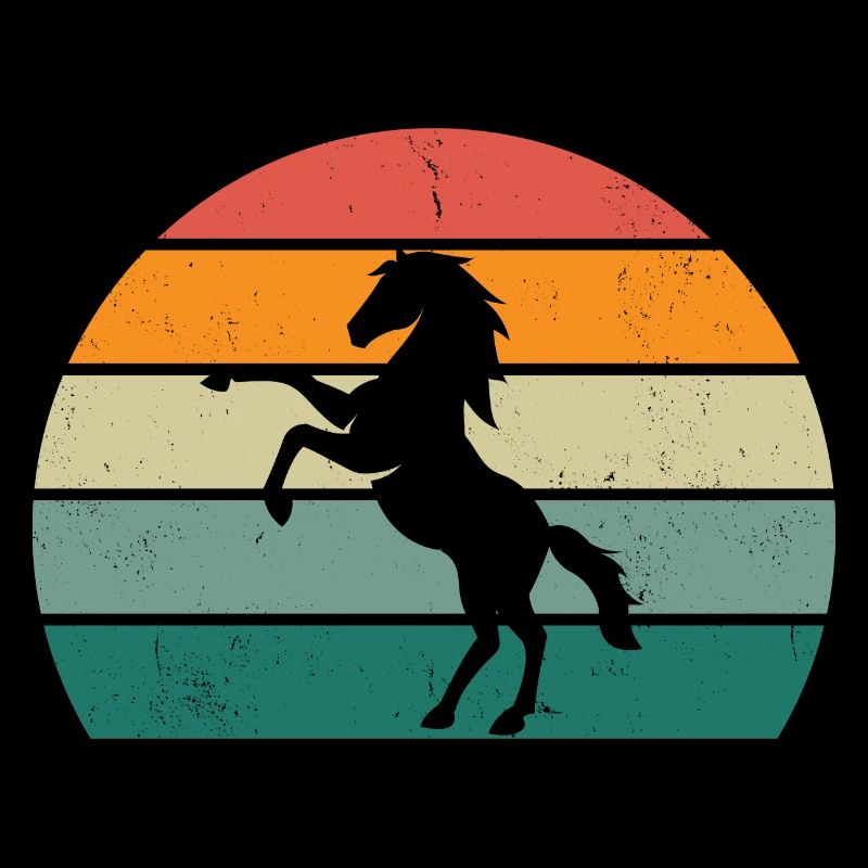 Retro-Pferde-Silhouette-Design