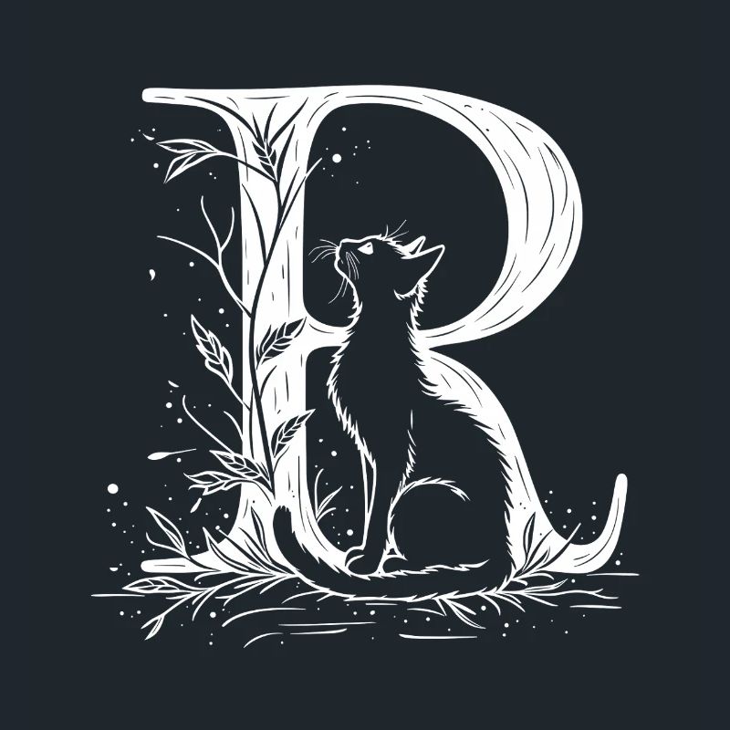 Buchstabe R mit Katze