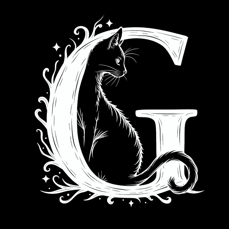 Letter G with cat