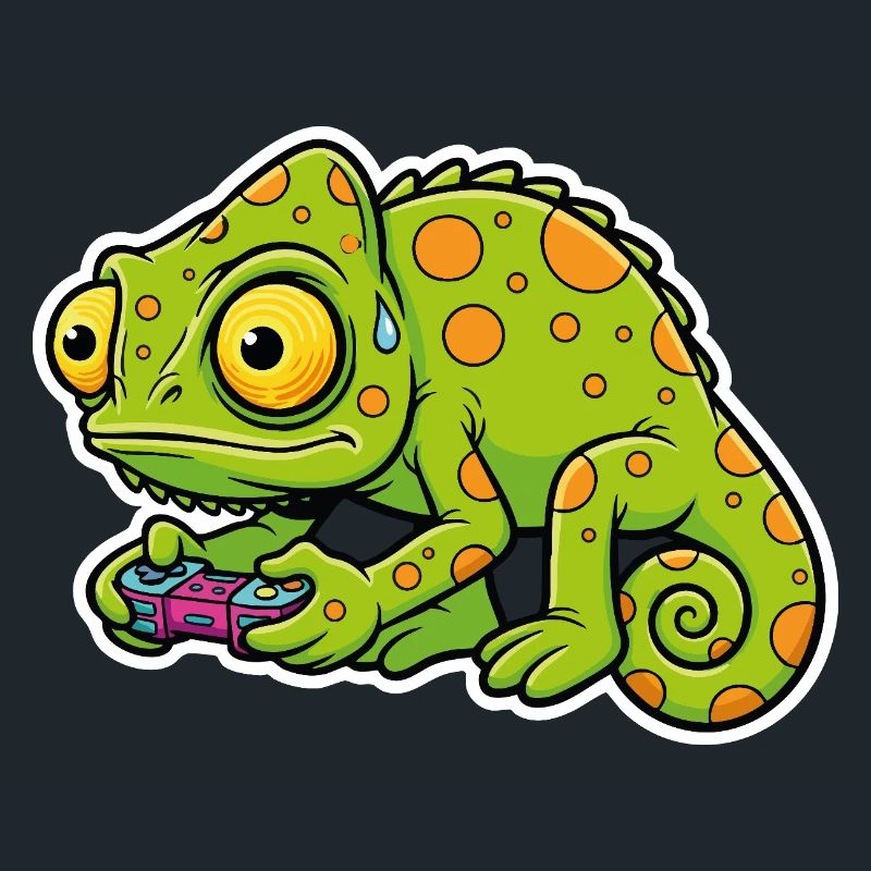 Chameleon Gamer Controller Videospiel-Maskottchen