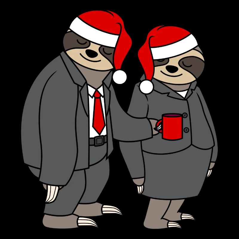 Faultier Paar Weihnachtsmütze Paare Weihnachtsmann