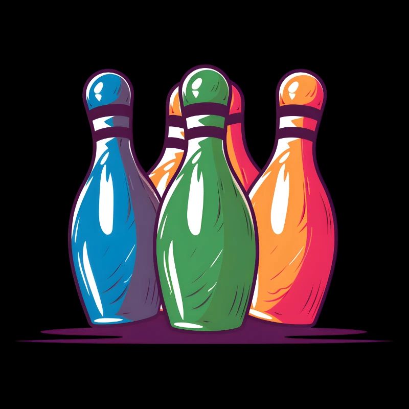 Bowling Pins Comic Stil
