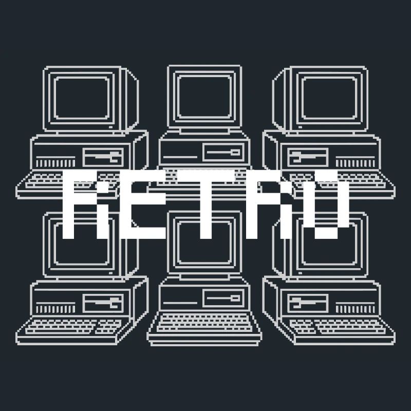 Retro Computer Grid Techno