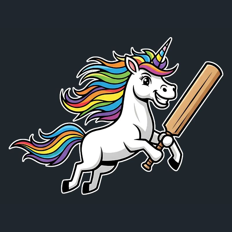 Einhorn Cricket Mit Bunter Regenbogenmähne