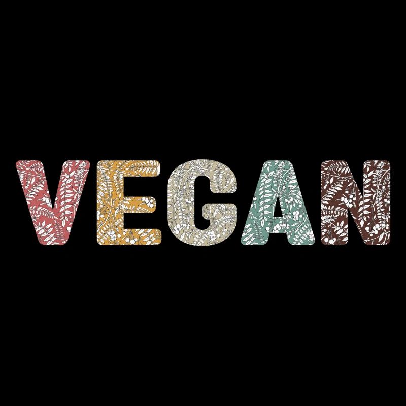 Vegan - botanical pattern - old school