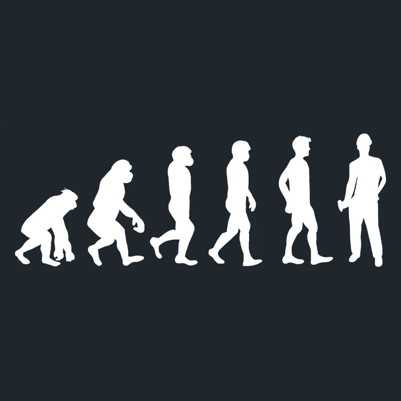 Evolution Bauarbeiter weiß