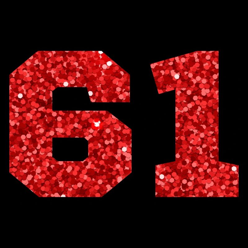 Nummer 61 Roter Glitzer - 61. Geburtstag