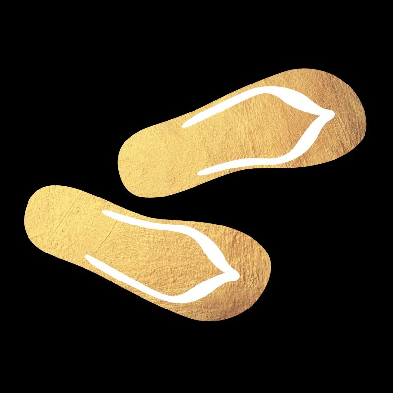 Slippers Flip Flops Gold Glamping Luxury Beach