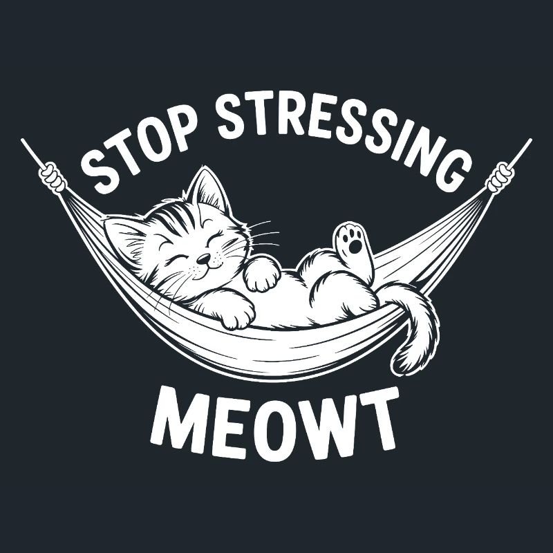 Stop Stressing Meowt Relaxed Cat Hammock Quote