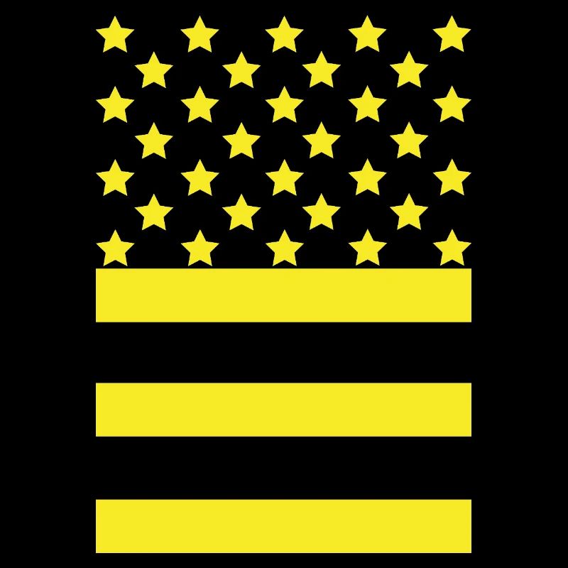 Yellow stars on black striped background