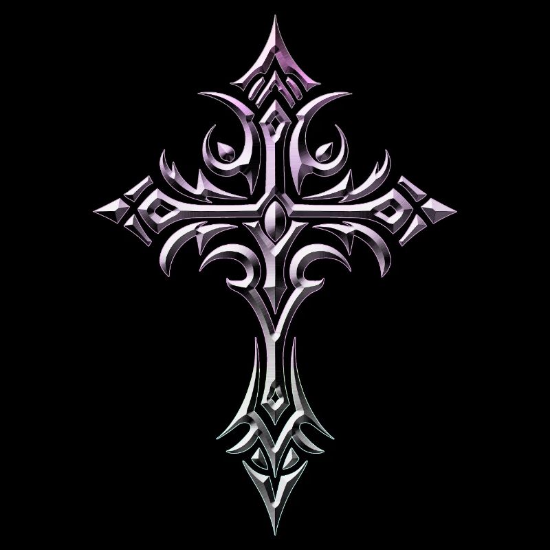 Croix ornée lilas cramoisi