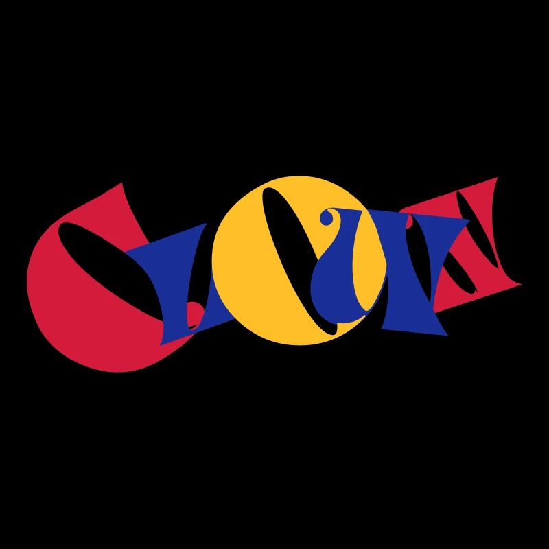 Clown Lettres colorées Texte Logo Drôle Drôle