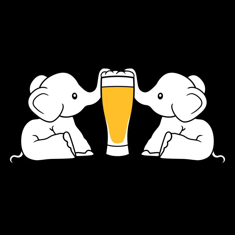 Couple d'équipe 2 amis équipage alcool bière d'éléphant sucer