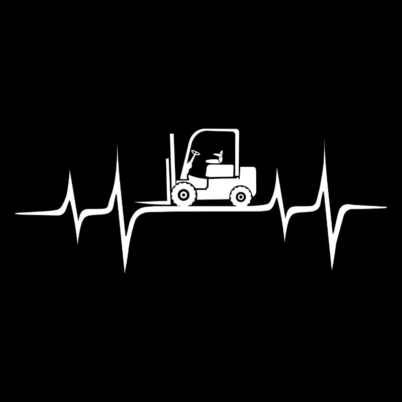 EKG HERZSCHLAG STAPLERFAHRER blau Geschenk