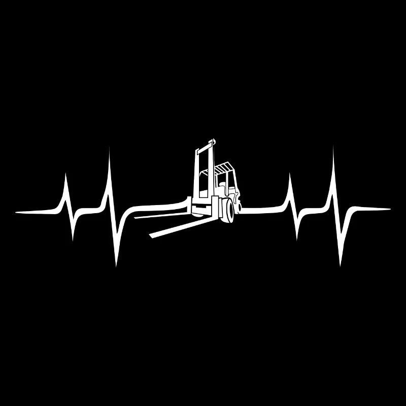 EKG HERZSCHLAG GABELSTAPLER schwarz Geschenk
