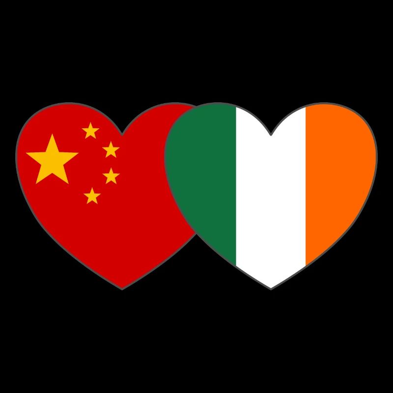 China Irland Flagge Herz