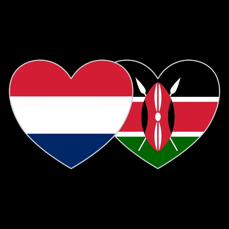 Hollande Kenya drapeau coeur