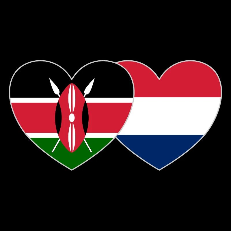Kenya Hollande drapeau coeur