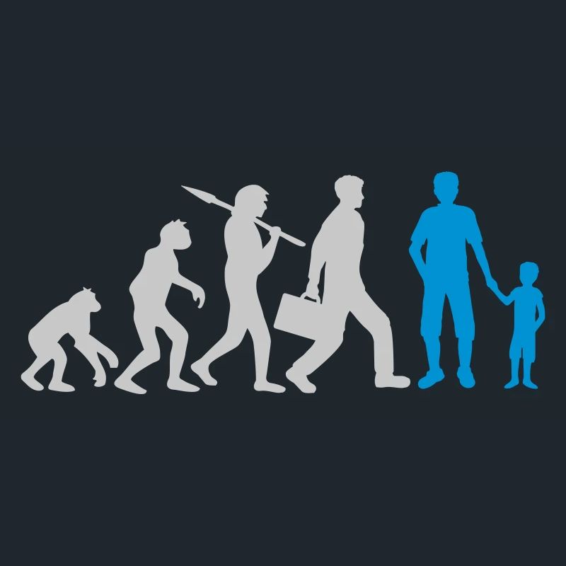 Junge Papa Evolution Kind