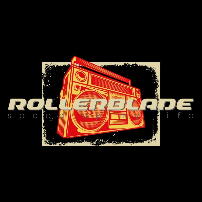 80s ghettoblaster rollerblader