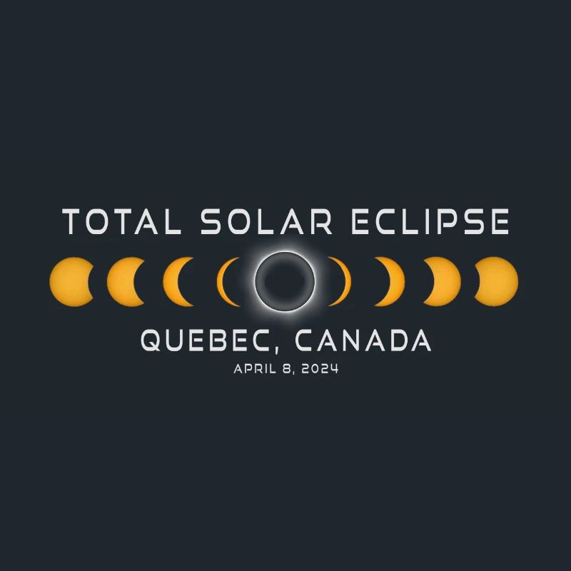 Québec Canada Eclipse Solaire 2024 8 avril Souvenir