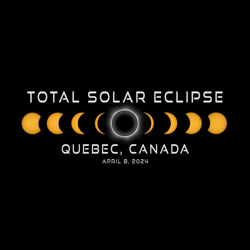 Québec Canada Eclipse Solaire 2024 8 avril Souvenir