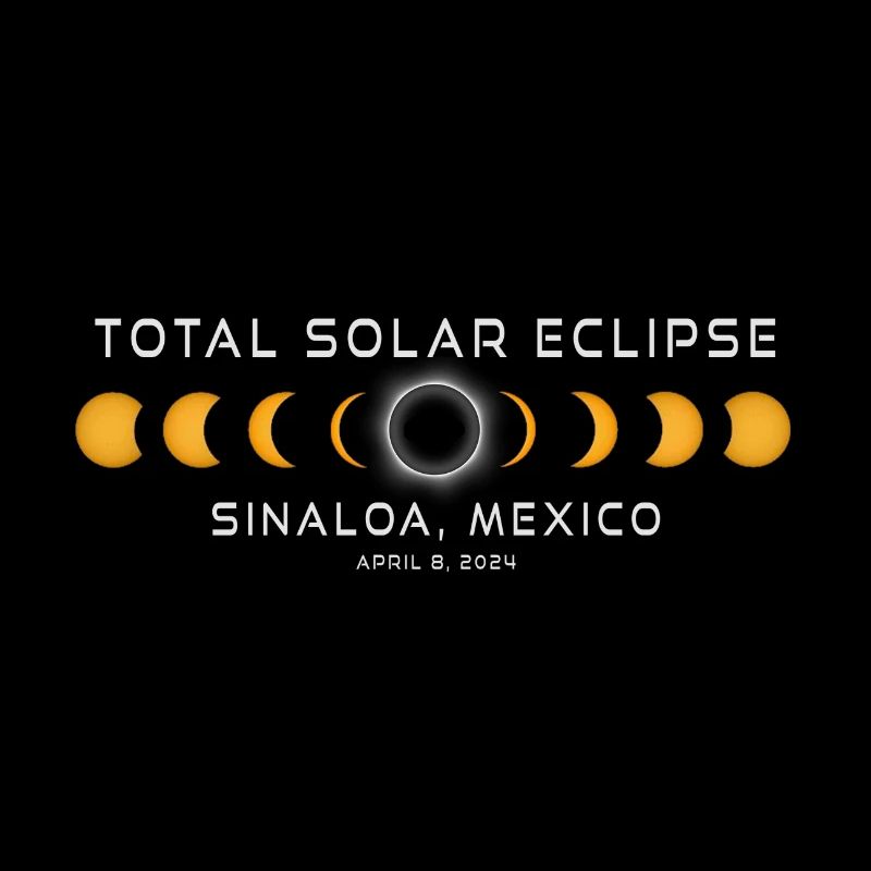 Sinaloa Mexique Eclipse Solaire 2024 8 avril Souvenir