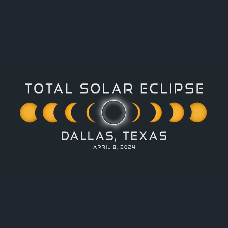 Dallas Texas Solar Eclipse 2024 8 avril Souvenir